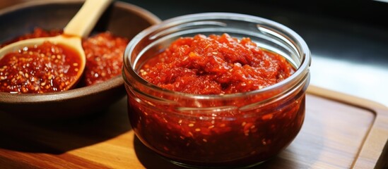 Wall Mural - Korean spicy-sweet condiment made from fermented red chili paste.