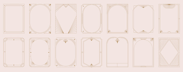 art deco frames minimalist collection. elegant luxury borders and frames, vector templates design
