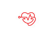 love stethoscope logo healthcare and medical design symbol template