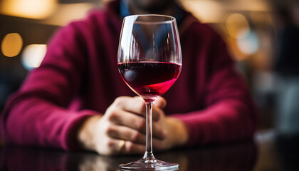 Canvas Print - Young adults enjoying wine at a bar generated by AI