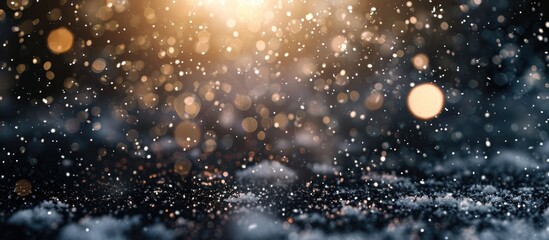 Canvas Print - Snow falling on a dark backdrop, used as a texture layer in your project. Overlay element for design. Christmas idea.