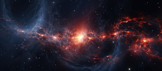 Poster - 4K rendering of Milky Way stars, nebula, and a space quasar with a black hole.