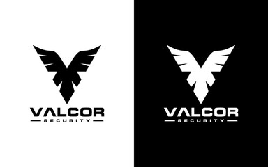 Wall Mural - Letter V logo template. Wings design element vector illustration. Corporate branding identity