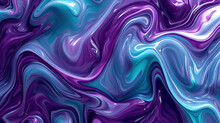Fluid Dynamics: A Background With Fluid-like Patterns And Swirls In Shades Of Purple And Teal, Resembling The Movement Of Fluids