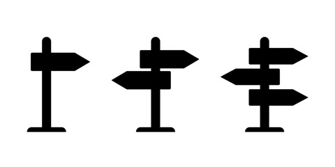 Wall Mural - signpost icons collection – flat directional signs isolated on transparent background