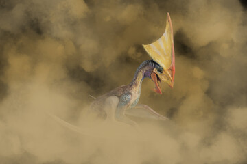 Canvas Print - Tupandactylus  ,dinosaur in the dark