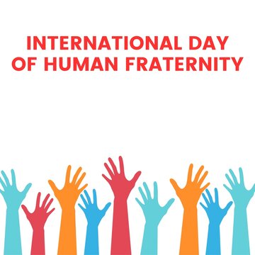 International Day of Human Fraternity, 4 February, Template for background, banner, card, poster.