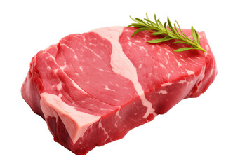 Raw beef meat isolated on transparent background. PNG file, cut out