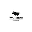 warthog simple vector logo illustration design retro vintage