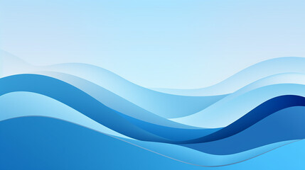 Wall Mural - abstract blue sea and beach summer background with curve paper wave and seacoast, cropped with clipping mask for banner, poster or web site design