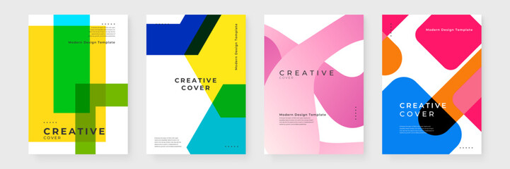 Wall Mural - colorful colourful vector illustration minimalist cover design creative with shapes. minimalist simp