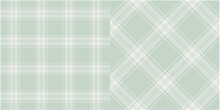 Vector Checkered Pattern Or Plaid Pattern In Green And Bw. Tartan, Textured Seamless Twill For Flannel Shirts, Duvet Covers, Other Autumn Winter Textile Mills. Vector Format