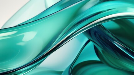 Wall Mural - a colorful, glossy glass ribbon with a holographic, curved wave design. design element is suitable f