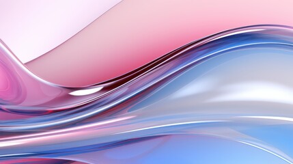 Wall Mural - a colorful, glossy glass ribbon with a holographic, curved wave design. design element is suitable f