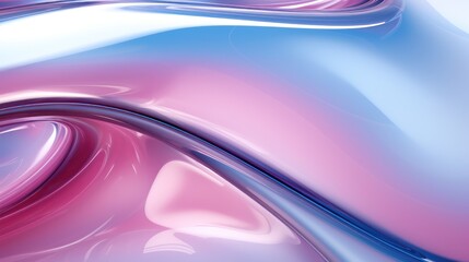 Wall Mural - a colorful, glossy glass ribbon with a holographic, curved wave design. design element is suitable f