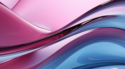Wall Mural - a colorful, glossy glass ribbon with a holographic, curved wave design. design element is suitable f