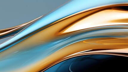 Wall Mural - a colorful, glossy glass ribbon with a holographic, curved wave design. design element is suitable f