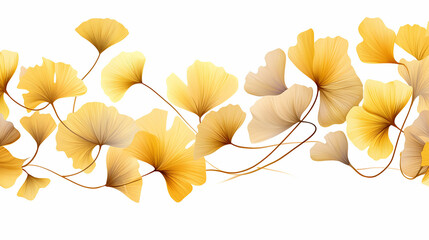 Wall Mural - ginkgo leaves illustration on white isolated background