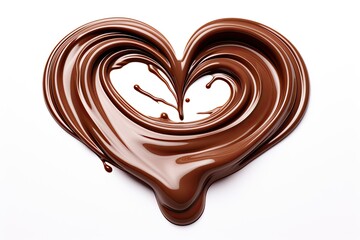 Canvas Print - Heart shaped chocolate melted isolated white background