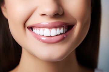 Healthy white teeth enhance the young woman s beautiful smile