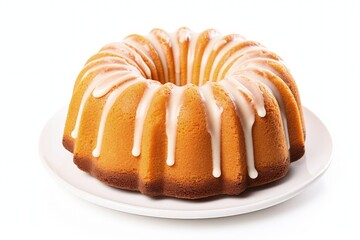 Poster - Isolated Bundt cake on white background