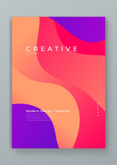 Colorful colourful vector abstract creative cover collection design with shapes. Minimal brochure layout and modern geometric report business flyers poster template.