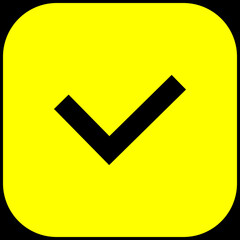 Sticker - check mark icon on square background