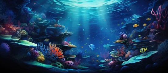Wall Mural - Underwater marine life in the ocean.