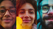 a collage of photos of different people of diverse background, gender, ethnicity, and occupation smiling at camera