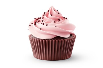 Canvas Print - Delicious cupcake isolated on a white background