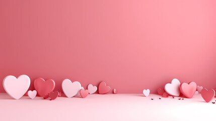 Wall Mural - Valentine's Day, love and romance background, background with heart shapes