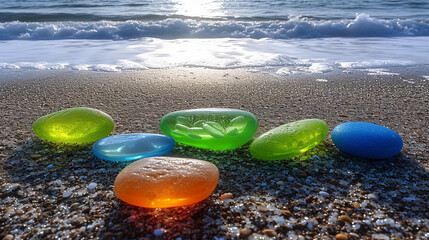 Canvas Print - pebbles on the beach