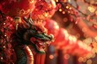 Lunar New Year Celebration with Chinese Dragon Display