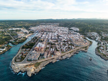 Ciudadela Town In Menorca Island Aerial Shot