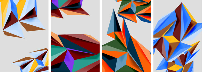 Triangle low poly mosaic posters. Vector illustration For Wallpaper, Banner, Background, Card, Book Illustration, landing page