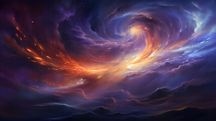 A Nebula inspired background with swirling purples astronomy