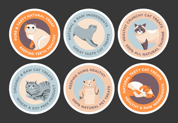 Wall Mural - Round sticker design set for natural pet treats