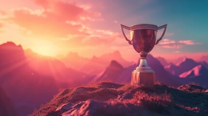 winner background concept with copy space. highlighting the trophy with a background setting