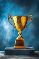 Wall Mural - highlighting the trophy in a winner-themed background with thoughtfully incorporated copy space.