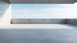 empty concrete floor and gray wall. 3d rendering