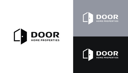 Wall Mural - Simple House Door for Modern Architectural Building Structure Logo Design