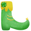 St. Patrick's Day pair of boot on green with shamrocks