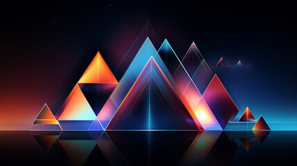 Wall Mural - Beautiful set of glowing geometric shapes against an abstract