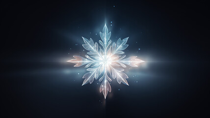 Wall Mural - A shining snowflake on a winter gradient