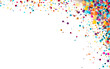 Celebration Adorned in Confetti Rain Isolated on Transparent Background PNG.