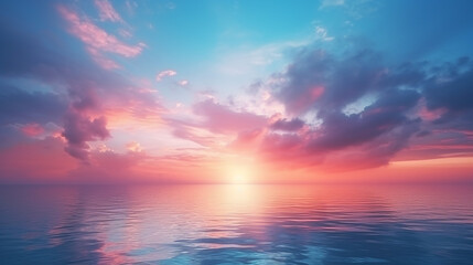 Wall Mural - beautiful blurred sunset sky and ocean nature background