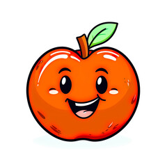 Sticker - Happy smiling funny apple cartoon character