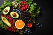 © Wayu - Healthy food. Healthy eating background. Fruits, vegetables, clean food.
