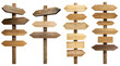 © FAFO - Set of old wooden road direction signposts.  ,isolated on a transparent background. PNG, cutout, or clipping path.