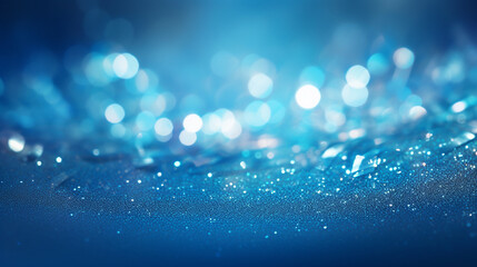 Wall Mural - a blue background with blurry lights, abstract background with blue sparkles, generative ai